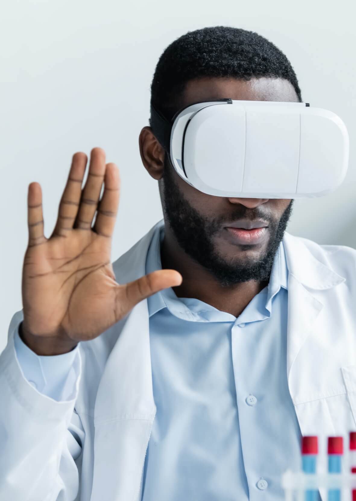 Doctor with VR Headset Desktop